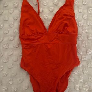 Monday Swimwear Vibrant Red Orange One Piece Swimsuit
